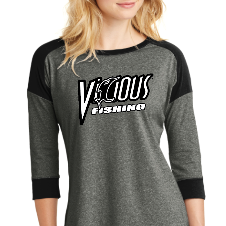 Vicious Fishing 3/4 Sleeve Ladies Tee - Color Options