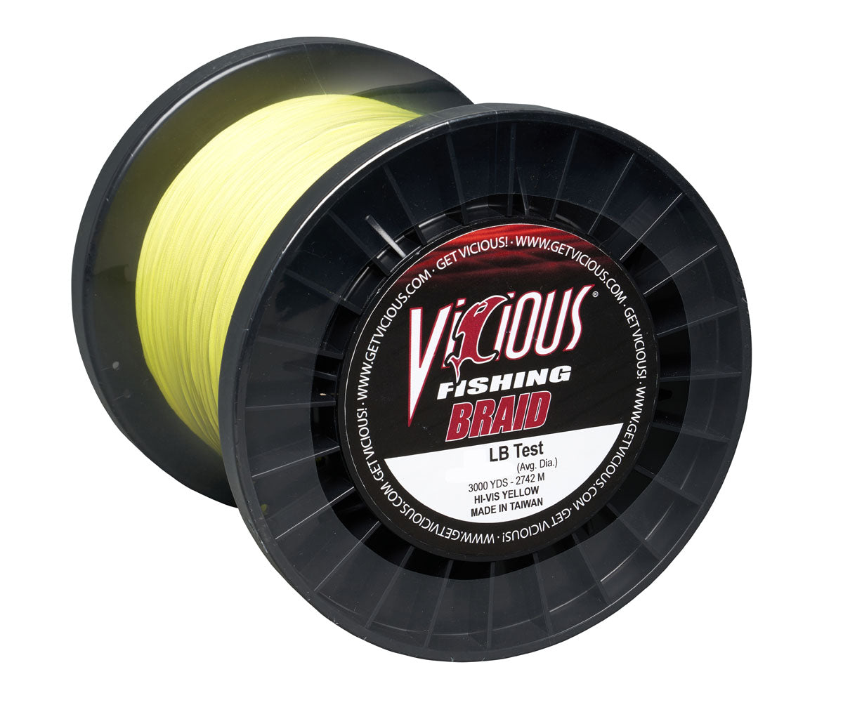 Vicious Standard Hi-Vis Yellow Braid - 3000 Yards – Vicious Fishing
