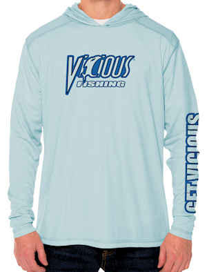 Vicious Blue LS Hooded Performance Tee