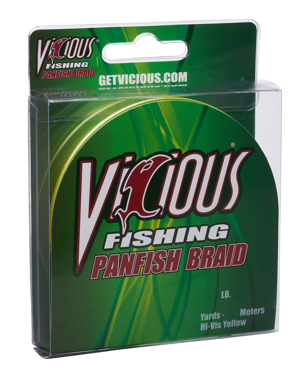 Vicious Fishing 80lb Hi-Vis Yellow Braid, 1500 Yards, .0169 in