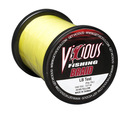 Vicious Standard Hi-Vis Yellow Braid - 1500 Yards