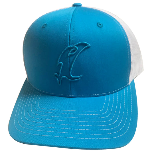 "Vic" Outline Ocean Blue Adjustable Hat