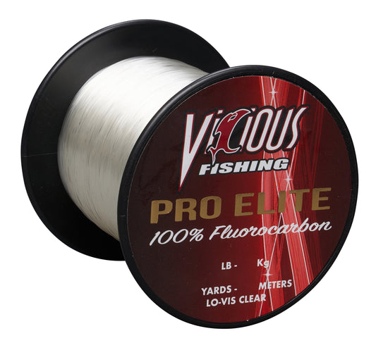 Vicious Pflo Fluorocarbon Fishing Line, 100 Yards - Clear