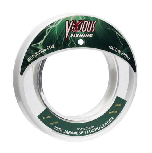 Vicious 100% Japanese Fluorocarbon Leader - 33 Yards
